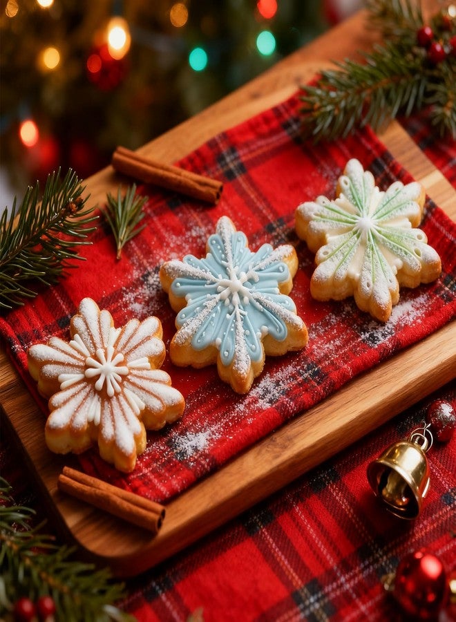 LLPMutu 2 Pcs Snowflake Silicone Molds Snowflake Soap Molds Christmas Snowflakes Silicone Mold Snowflake Silicones Chocolate Molds Christmas Silicones Molds for Making Cookie Handmade Soaps Candles Bath Bomb - Image 2