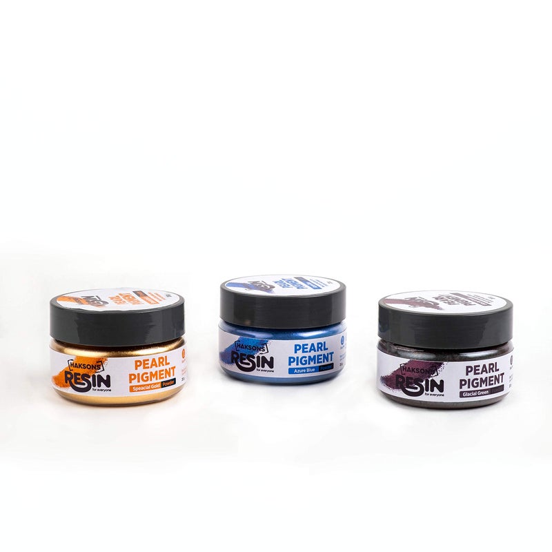 Haksons Pearl Powder Pack of 3| Special Gold | Glacial Green | Azure Blue | (20gms) - Image 1