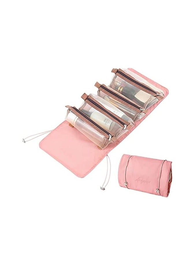 general 4 in 1 Clear Cosmetic Makeup Bags,Travel Makeup Bag Portable Toiletry Bag Cosmetic Organiser, Hanging Zipper Organize Bag, Waterproof Detachable Small Toiletry Bags - Image 1