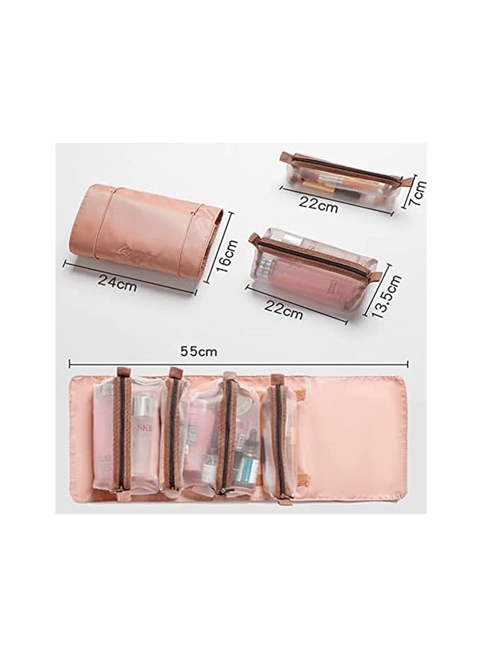 general 4 in 1 Clear Cosmetic Makeup Bags,Travel Makeup Bag Portable Toiletry Bag Cosmetic Organiser, Hanging Zipper Organize Bag, Waterproof Detachable Small Toiletry Bags - Image 2