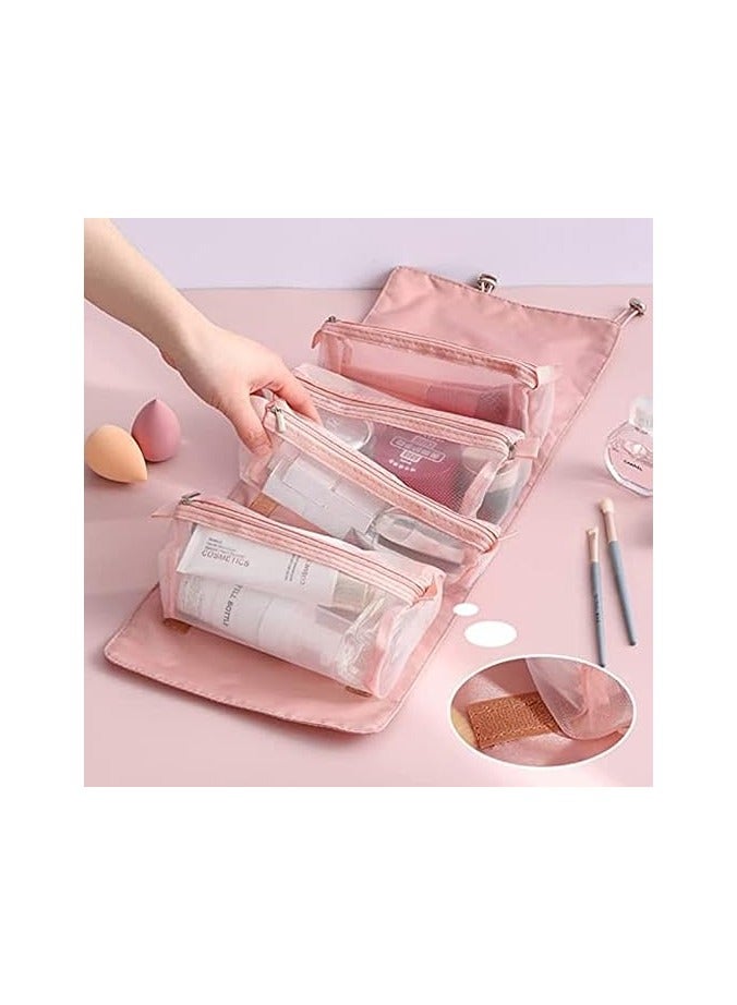 general 4 in 1 Clear Cosmetic Makeup Bags,Travel Makeup Bag Portable Toiletry Bag Cosmetic Organiser, Hanging Zipper Organize Bag, Waterproof Detachable Small Toiletry Bags - Image 3