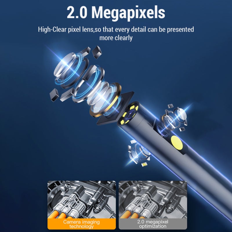 Borescope Camera With 8mm Lens 5m Cable 4.3-Inch Large IPS Screen - 2MP High-Clarity IP67 Waterproof Inspection Camera for Pipeline Underwater Inspection - Image 2