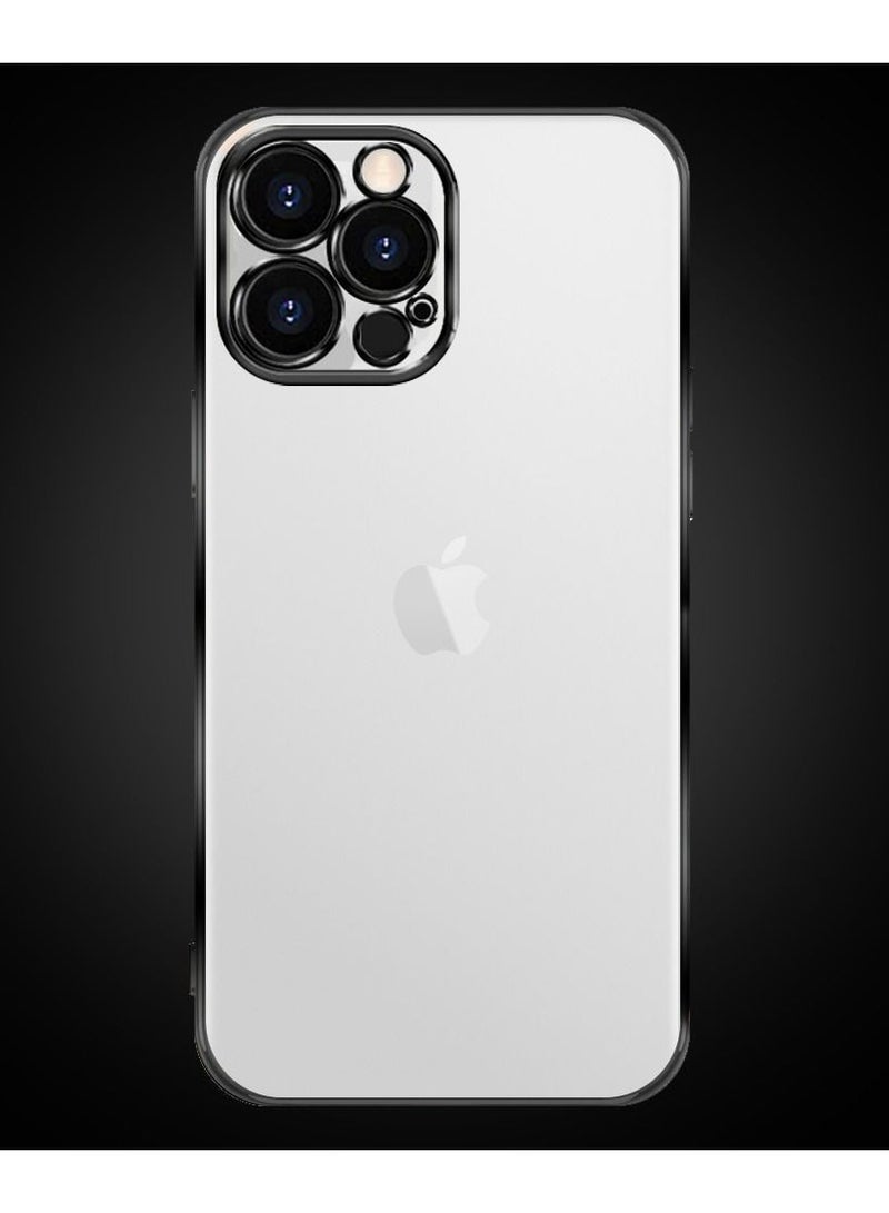 KST Design iPhone 13 Pro Max Classic Series Clear Case with Electroplating Frame Black  - Image 3