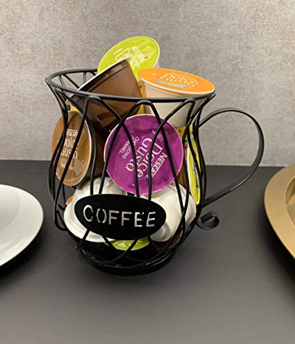 KiaoTime Coffee Pods Holder Storage Basket Espresso Coffee Pods Keeper Organizer Kitchen Counter Storage Holders for Capsules, Small - Image 3