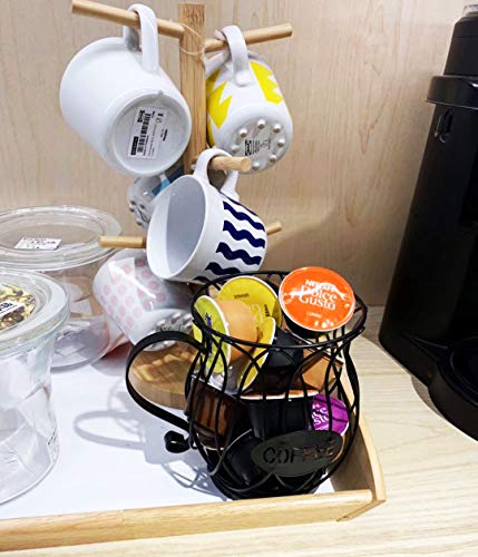 KiaoTime Coffee Pods Holder Storage Basket Espresso Coffee Pods Keeper Organizer Kitchen Counter Storage Holders for Capsules, Small - Image 5