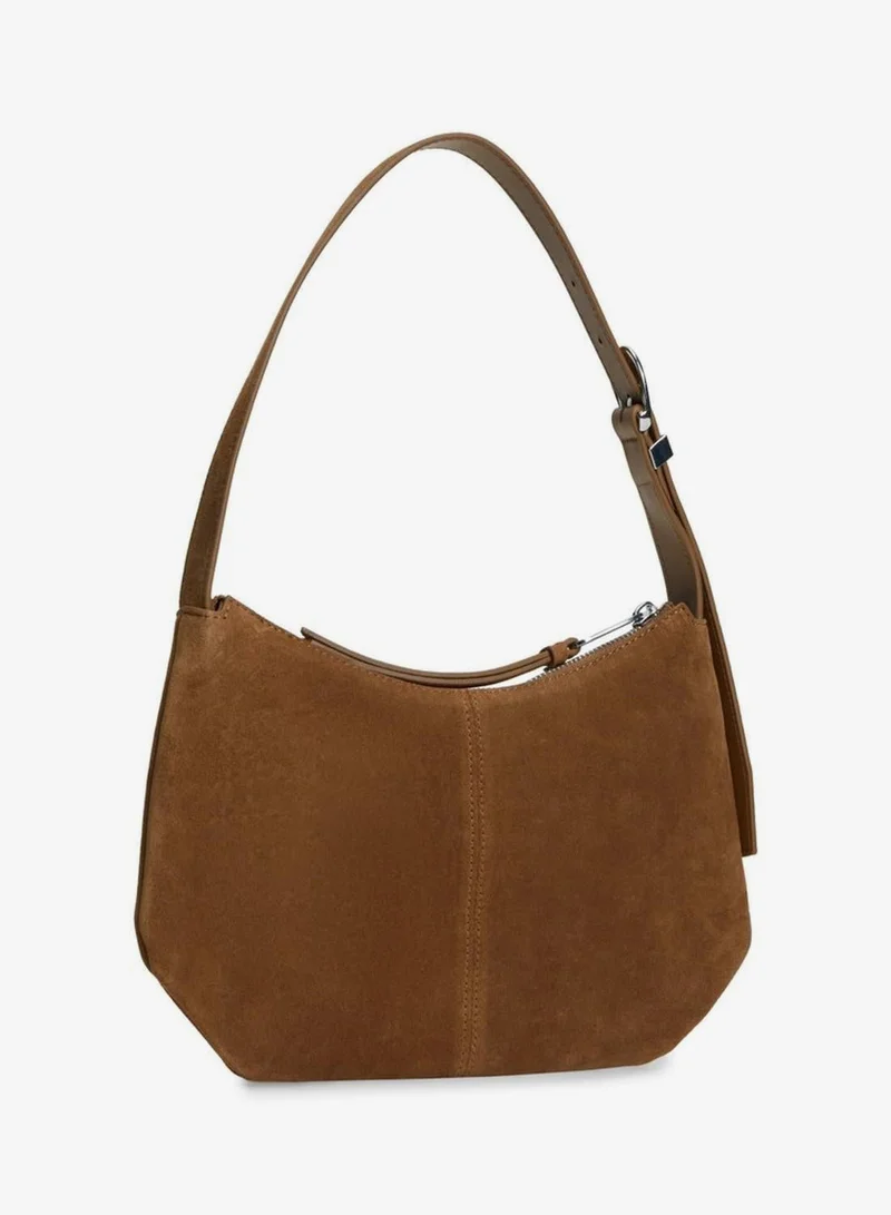 Tommy Jeans Dark Highland Khaki Suede Slouch Shoulder Bag for Women | Best Price UAE