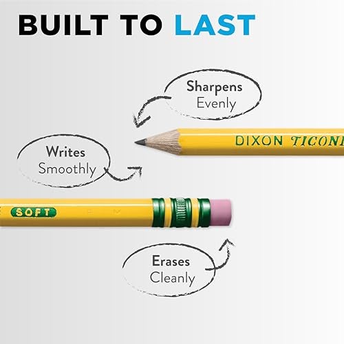 Ticonderoga Wood-Cased Pencils, Unsharpened, #4 2H Extra Hard, Yellow, 12 Count - Image 4