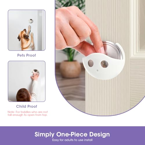 Magicfour Child Proof Deadbolt Lock, 2 Pack Door Safety Deadbolt Lock for Kids, Universal Size Deadbolt Child Safety Lock Cover Fits Most Deadbolt - Image 3