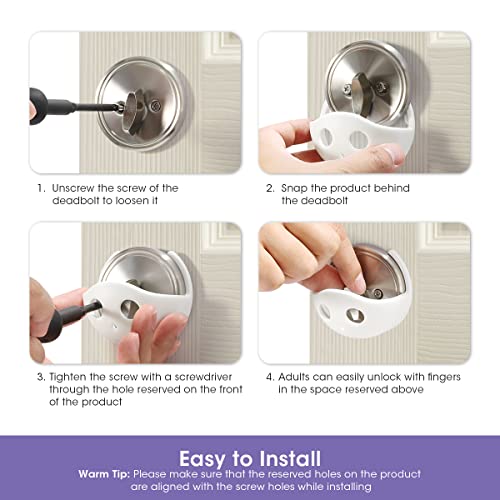 Magicfour Child Proof Deadbolt Lock, 2 Pack Door Safety Deadbolt Lock for Kids, Universal Size Deadbolt Child Safety Lock Cover Fits Most Deadbolt - Image 4
