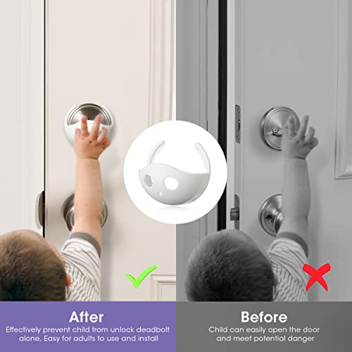 Magicfour Child Proof Deadbolt Lock, 2 Pack Door Safety Deadbolt Lock for Kids, Universal Size Deadbolt Child Safety Lock Cover Fits Most Deadbolt - Image 5