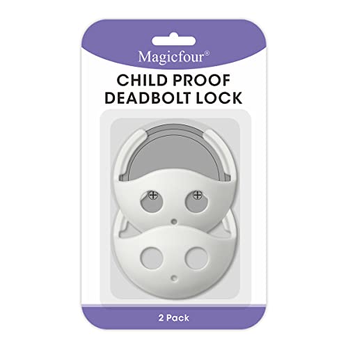 Magicfour Child Proof Deadbolt Lock, 2 Pack Door Safety Deadbolt Lock for Kids, Universal Size Deadbolt Child Safety Lock Cover Fits Most Deadbolt - Image 1