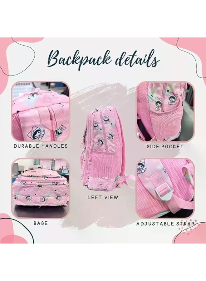 Lightweight School Backpack 43 cm – 180° Wide-Opening Bookbag with Side Pocket, Adjustable Padded Shoulder Straps, Spacious Multi-Compartment School Bag for Students, Travel & Everyday Use - Image 2