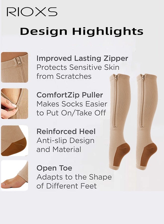 RIOXS 3 Pairs Unisex High-Compression Socks Boosts blood circulation, accelerates recovery, Features athletic-fit design, protects shins during runs, Essential for flights and travel, enhances endurance, Protects Achilles tendons - Image 4
