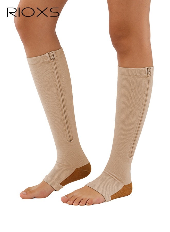 RIOXS 3 Pairs Unisex High-Compression Socks Boosts blood circulation, accelerates recovery, Features athletic-fit design, protects shins during runs, Essential for flights and travel, enhances endurance, Protects Achilles tendons - Image 2