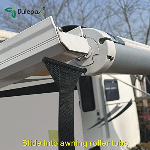 Dulepax أحزمة سحب مظلة Dulepax RV، أحزمة بطول 96 بوصة بتقنية بوليكورد الملحومة. أحزمة سحب مظلة عالمية (2 وحدة) سوداء - Image 4