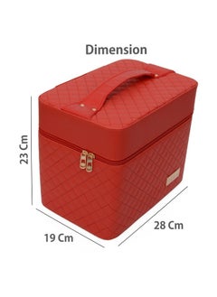 STORE 2508 STORE 2508 Store2508 Professional Beauty Make Up Case Nail Cosmetic Box Vanity Case (28 * 23 * 19 Cm) (Red)  - Image 5