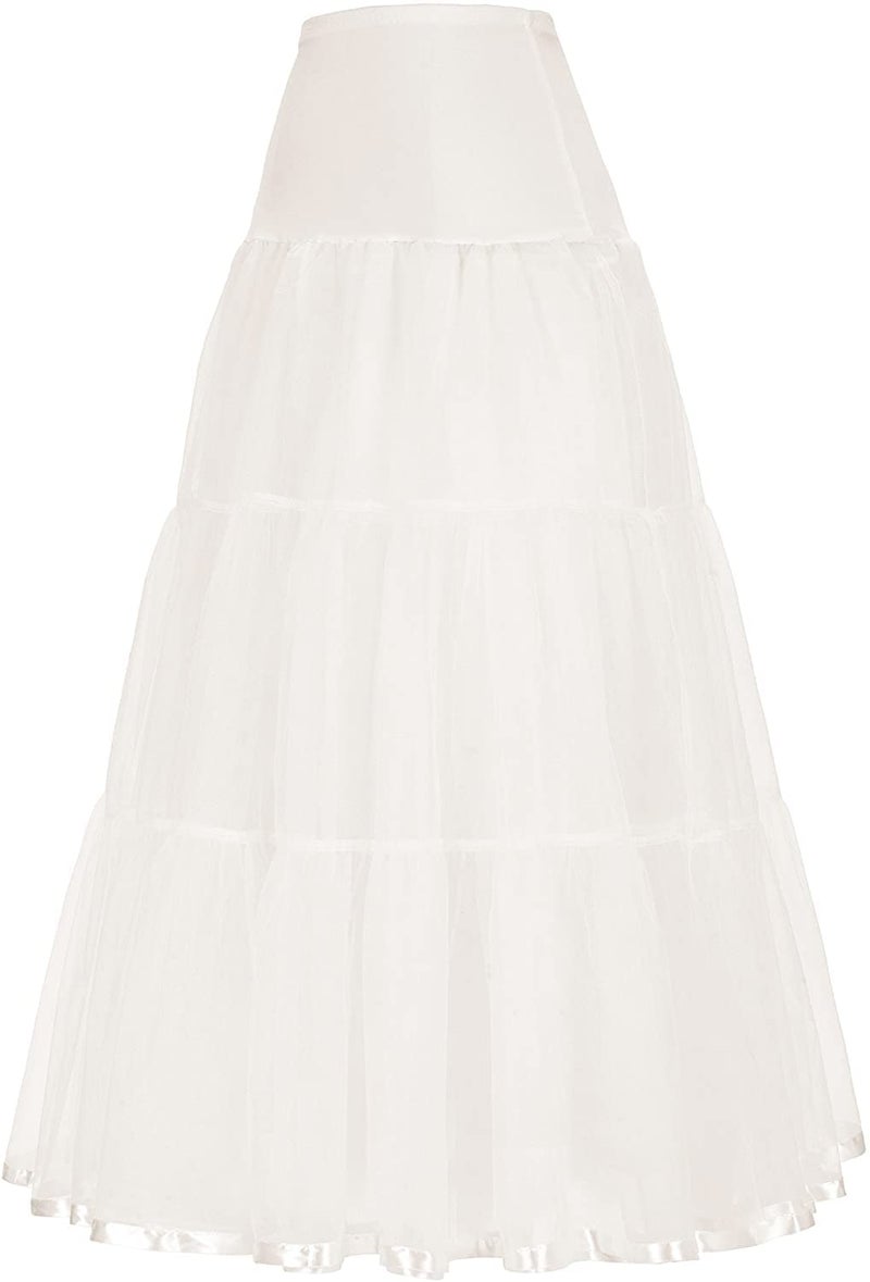 PINK WINGS Women's Ankle Length Cancan Underskirt Petticoats Hardnet (XXL, White) - Image 1