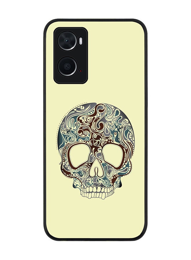 Stylizedd Rugged Black edge case for Oppo A96 4G/A36/A76 Slim fit Soft Case Flexible Rubber Edges Anti Drop TPU Gel Thin Cover - Skully Tattoo - Image 1