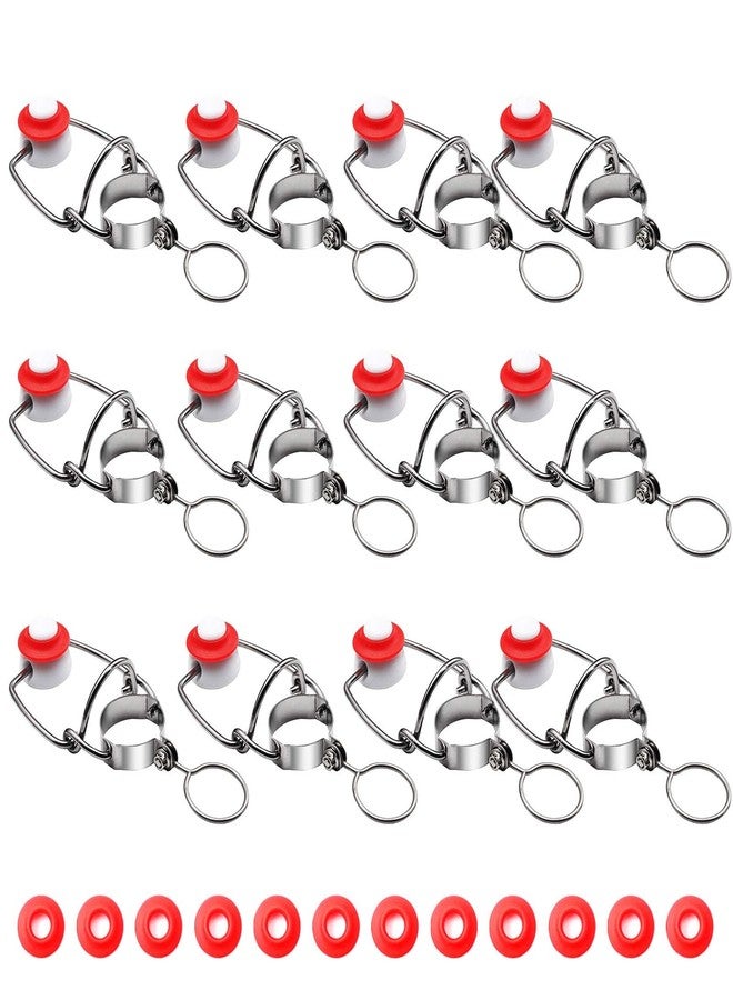 FERRODAY 12-Pack 18mm Glass Bottle Caps with Replacement Silicone Gaskets - Airtight, Leakproof, Easy Swing Top Lids - Image 1