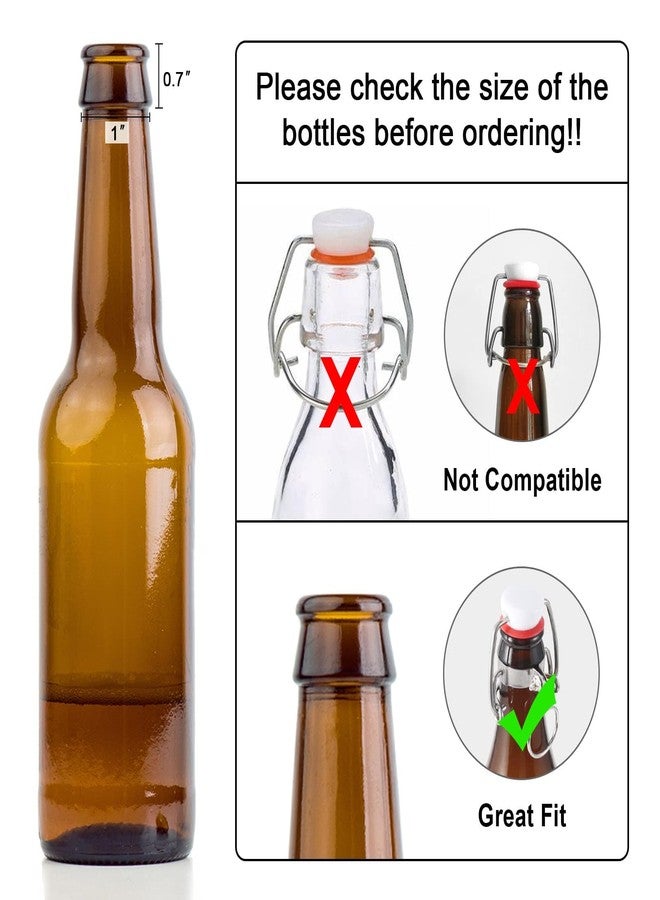 FERRODAY 12-Pack 18mm Glass Bottle Caps with Replacement Silicone Gaskets - Airtight, Leakproof, Easy Swing Top Lids - Image 3