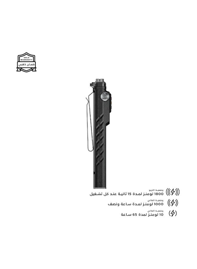 RovyVon Angel Eyes E80 – 1800 Lumens Flat EDC Flashlight with 520nm Green Laser, 365nm UV & Sidelights – Black - Image 4