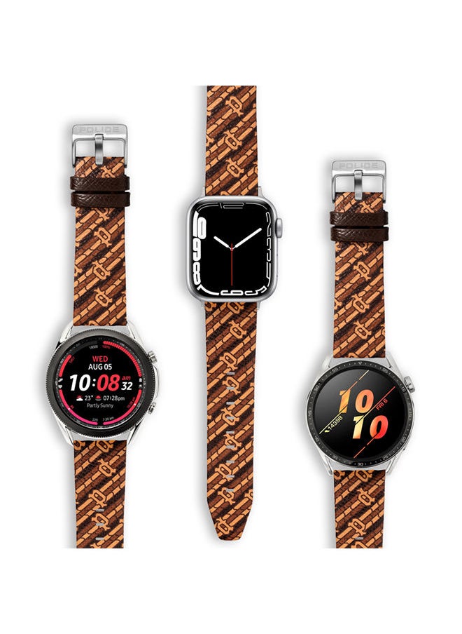 POLICE - Universal Replacement Leather Strap For Men And Women, Compatible With Apple Watch Series 3-9 & SE (38-40-41) & Samsung, Huawei Or Quartz Watch With Lug Width Of 20mm - Image 1