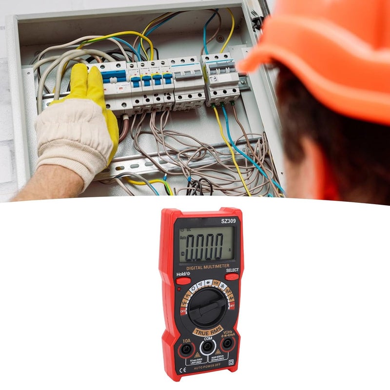 SZ309 Digital Multimeter for DC and AC Measurement - Automotive Battery Voltage Tester - Ohm Volt Amp Meter with HD Backlit Screen and Integrated Folding Bracket - Image 3