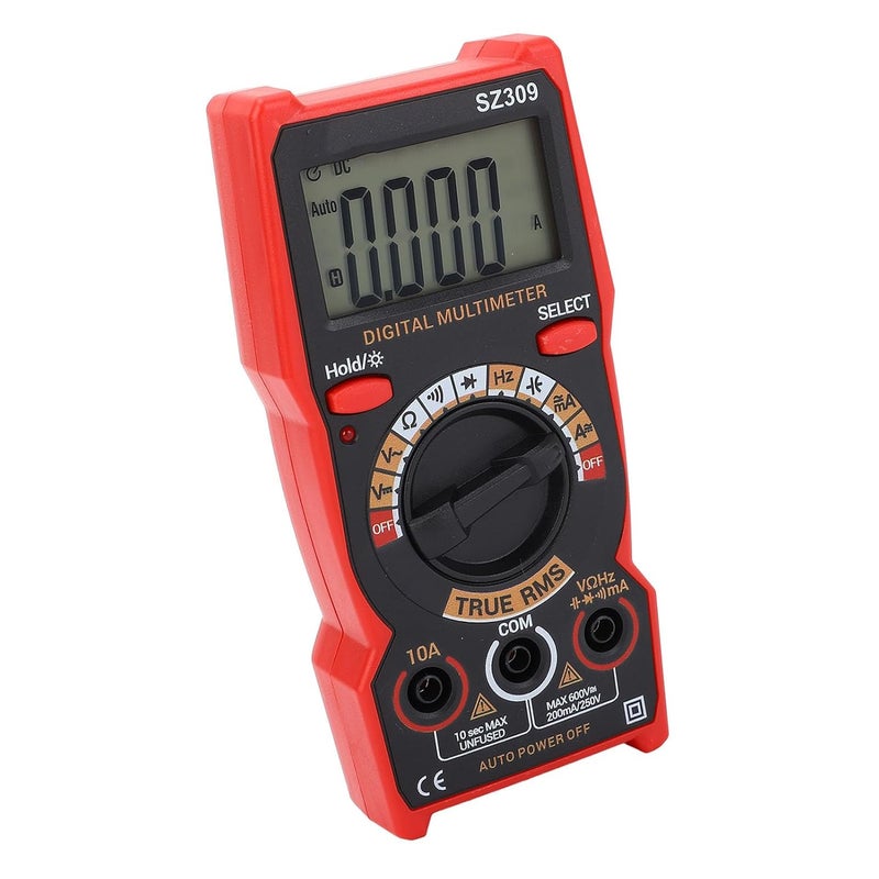 SZ309 Digital Multimeter for DC and AC Measurement - Automotive Battery Voltage Tester - Ohm Volt Amp Meter with HD Backlit Screen and Integrated Folding Bracket - Image 2