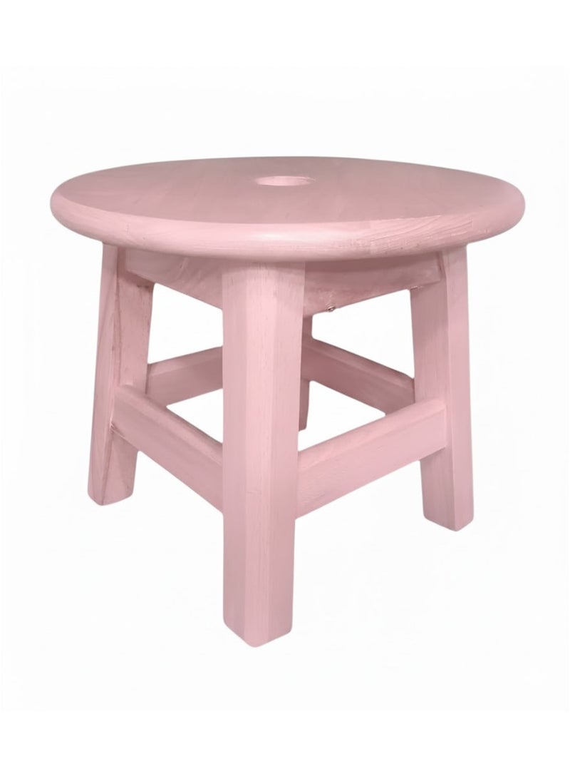 Small Wood Chair a seat 30 cm suitable for kitchen bathroom and balcony - Pink color