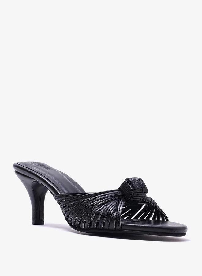 Pair-Ie Tales Black Knotted Strap Mules