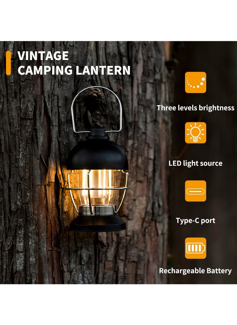 LED Vintage Camping Lantern Wall Light Rechargeable USB Rechargeable Camping Light Porch Sconces Outdoor Waterproof Hanging Portable Outside Yard Garden Black - pzsku/Z9CC23BBC29408139EC69Z/45/_/1736223355/3f1f2547-ecd9-464a-bf0c-60d07c61cc61