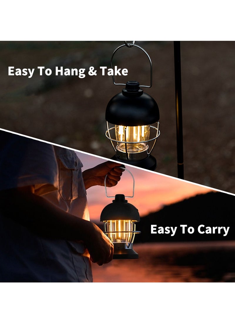 LED Vintage Camping Lantern Wall Light Rechargeable USB Rechargeable Camping Light Porch Sconces Outdoor Waterproof Hanging Portable Outside Yard Garden Black - pzsku/Z9CC23BBC29408139EC69Z/45/_/1736223366/4fd0ba61-6141-441e-a05d-1b35009fa539