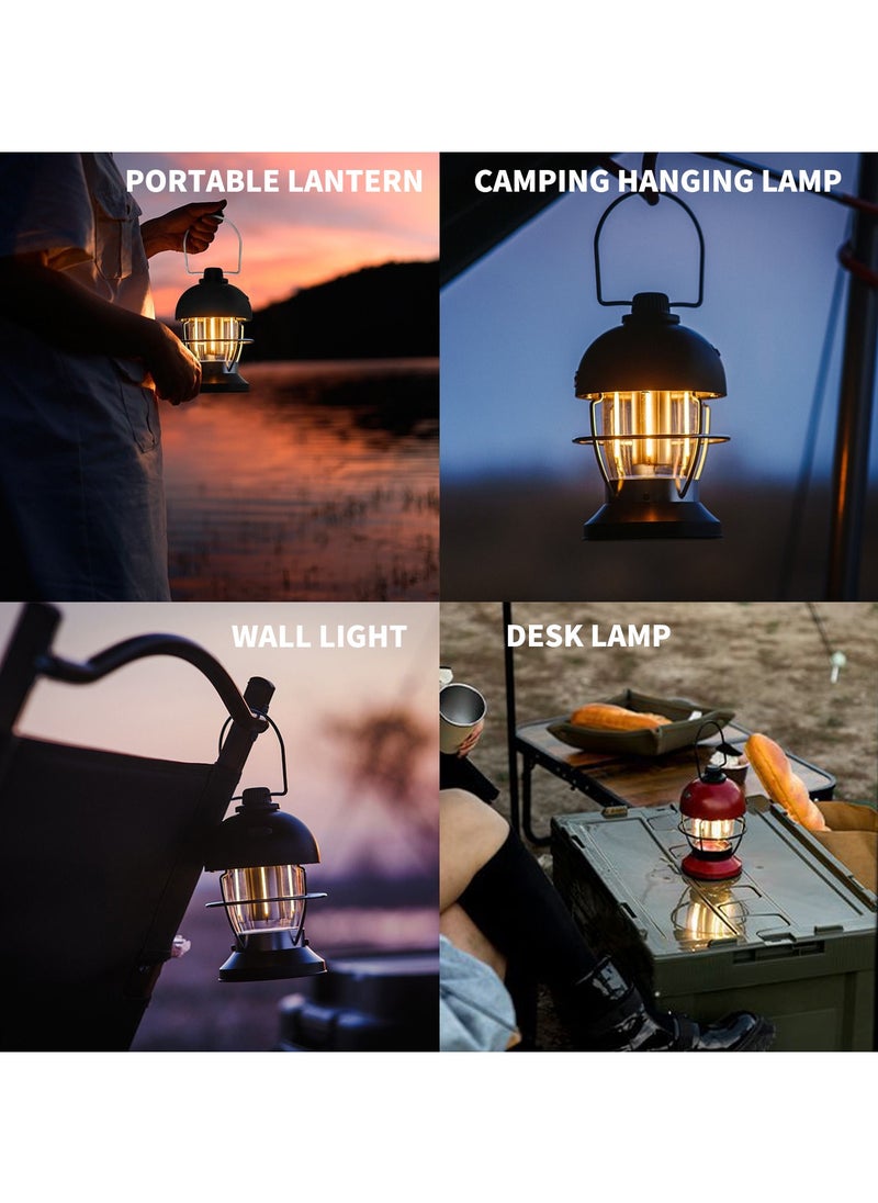 LED Vintage Camping Lantern Wall Light Rechargeable USB Rechargeable Camping Light Porch Sconces Outdoor Waterproof Hanging Portable Outside Yard Garden Black - pzsku/Z9CC23BBC29408139EC69Z/45/_/1736223369/e7b75c59-94a7-45b3-af56-9d0362f0bb02