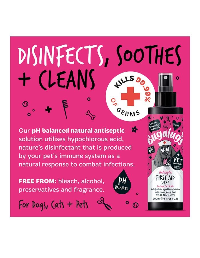 Bugalugs Antiseptic First Aid Spray 200ml (6.8 fl oz) - Image 2