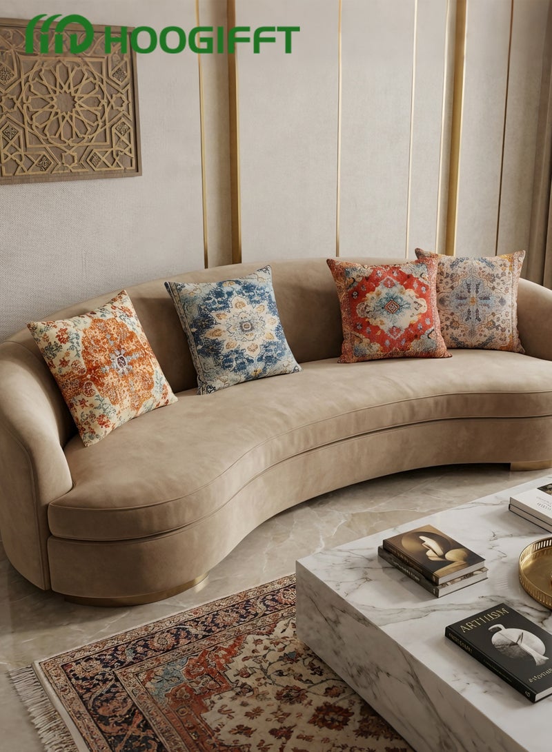 HOOGIFFT Cushion Covers Set of 4, Throw Pillow Cover, Bohemian style Cushion Covers 45cm x 45cm,For Living Room Sofa Car Couch Bed Pillowcases 18x18 inches（Double sided pattern） - Image 2