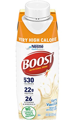 Boost Very High Calorie Nutritional Drink Very Vanilla, Made with Natural Vanilla Flavor & No Artificial Flavors, Colors & Sweeteners, 8 FL OZ (Pack of 3) - Image 2