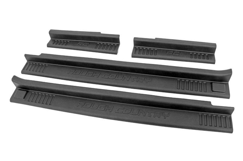 Rough Country Front and Rear Entry Guards for 2007-2018 Jeep Wrangler JK - 10567 Black - Image 1