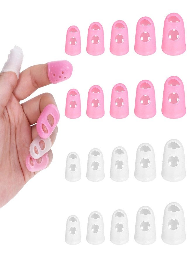 Eldraqth 20 Pcs Rubber Finger Tip, Thumb Protector Fingertip Protectors for Sorting Paper Guitar Chord Presser Silicone Fingers Protectors for Stringed Instruments, Sewing - Image 1