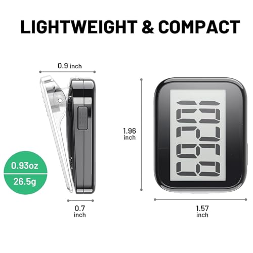 The Autostory 3D Pedometer, Simple Accurate Step Tracker for Men, Women, Kids, & Seniors. Large Digital Display, Detachable Clip Lanyard & Unmatched Precision in Step Counting (Black) - Image 5