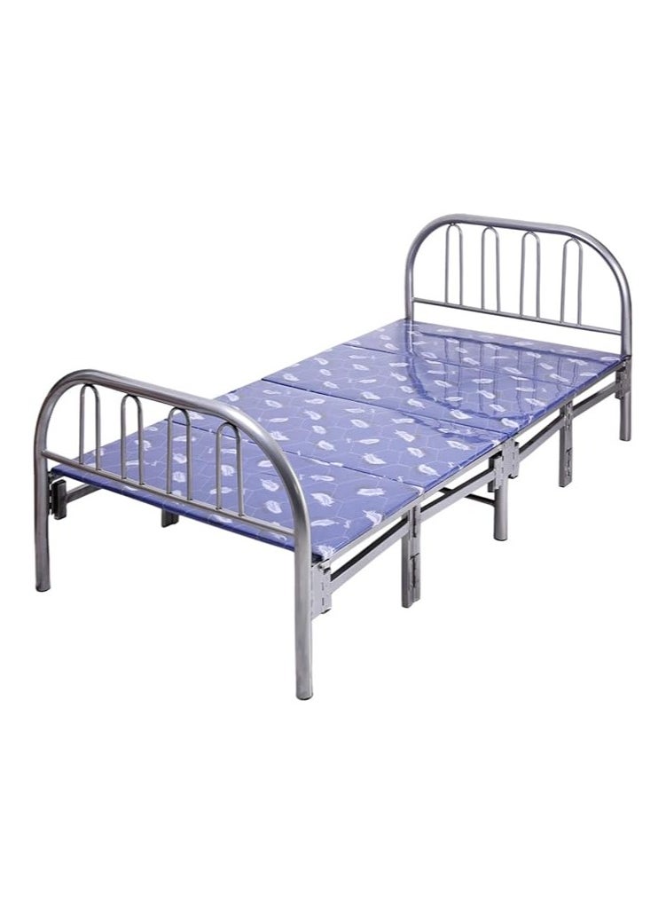 INFINI HOMES INFINI HOMES Steel Folding Metal Bed without Mattress (Single, Blue, 190 X 90 X 70 CM)  - Image 1