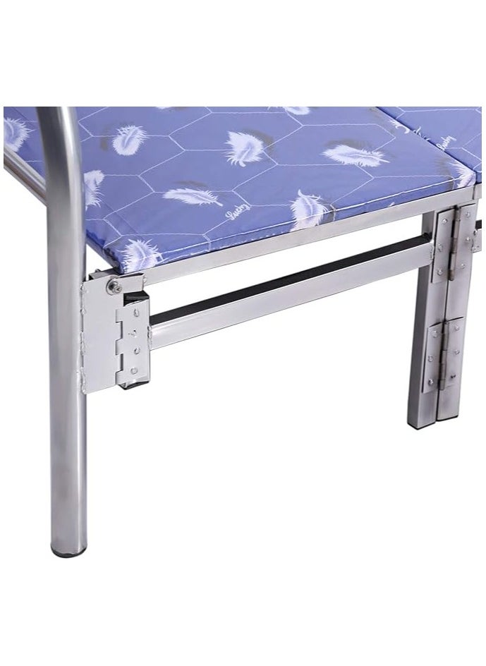 INFINI HOMES INFINI HOMES Steel Folding Metal Bed without Mattress (Single, Blue, 190 X 90 X 70 CM)  - Image 2