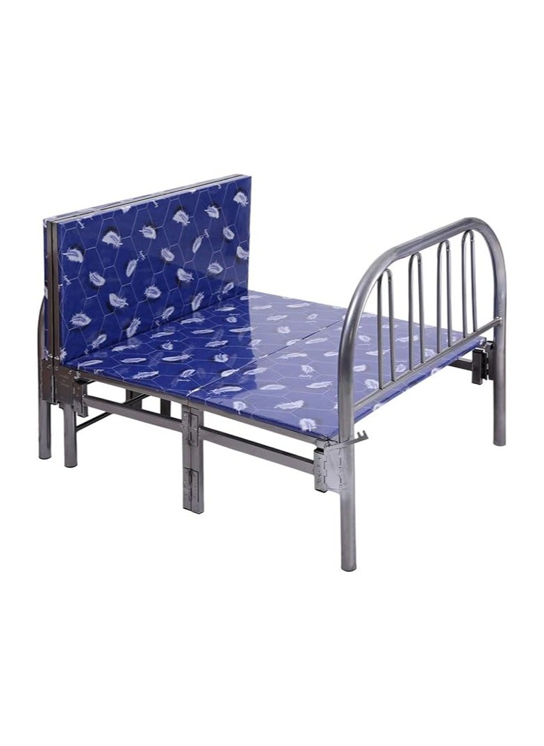 INFINI HOMES INFINI HOMES Steel Folding Metal Bed without Mattress (Single, Blue, 190 X 90 X 70 CM)  - Image 4