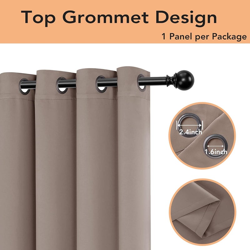 BONZER Room Divider Curtain Total Privacy Wall Noise Reducing Wide Blackout Curtains for Patio Sliding Glass Door, 108L x 70W Inch (9L x 5.8W ft), 1 Panel, Khaki - Image 3