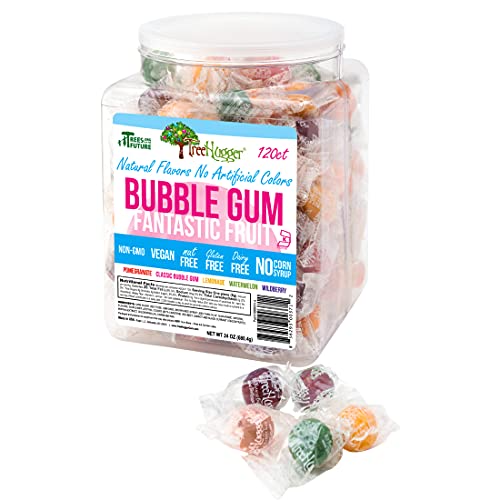 Tree Hugger Bubble Gum Fantastic Fruit Natural Flavors No Artificial Colors 120 Count Tub - Image 1