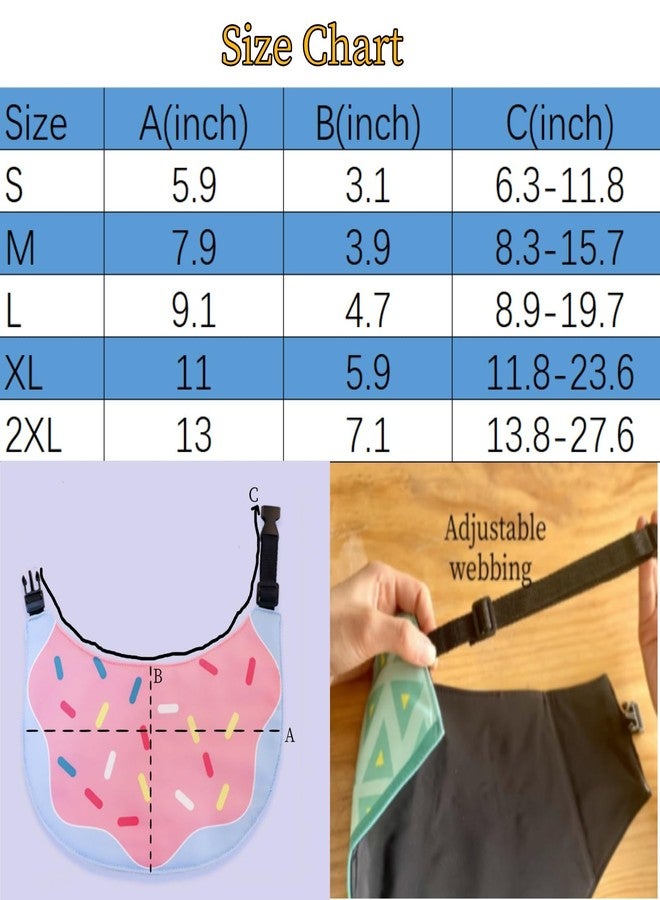 PetPhindU Cute Dog Bandana Cartoon Donuts Pet Dog Bib Neckerchief Cat Bandana Waterproof Pet Bib for Medium to Large Dogs Adjustable Pet Bandana Golden Retriever Alaskan Samoyed - Image 2