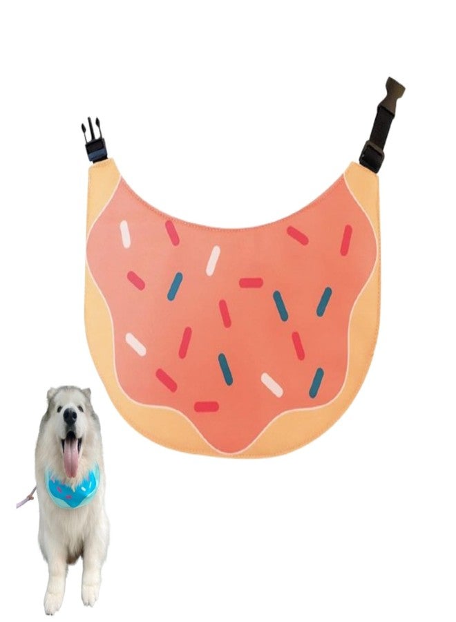 PetPhindU Cute Dog Bandana Cartoon Donuts Pet Dog Bib Neckerchief Cat Bandana Waterproof Pet Bib for Medium to Large Dogs Adjustable Pet Bandana Golden Retriever Alaskan Samoyed - Image 1
