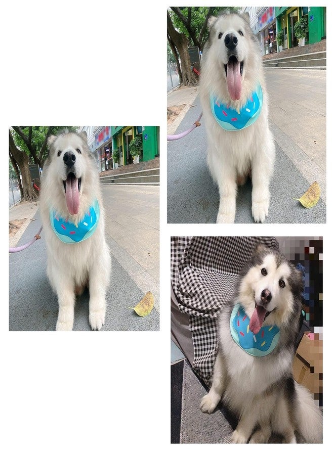 PetPhindU Cute Dog Bandana Cartoon Donuts Pet Dog Bib Neckerchief Cat Bandana Waterproof Pet Bib for Medium to Large Dogs Adjustable Pet Bandana Golden Retriever Alaskan Samoyed - Image 5