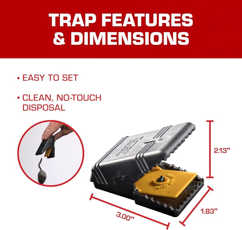 TOMCAT Mouse Snap Trap, Effectively Kills Mice for Clean, No-Touch Disposal, 4 Traps - Image 5