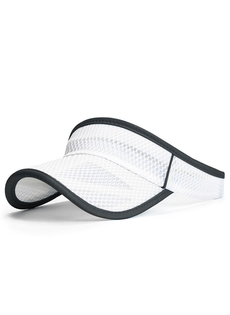 Generic Summer Mesh Visor Cap Extended Brim Sun Hat Rose Red  - Image 5