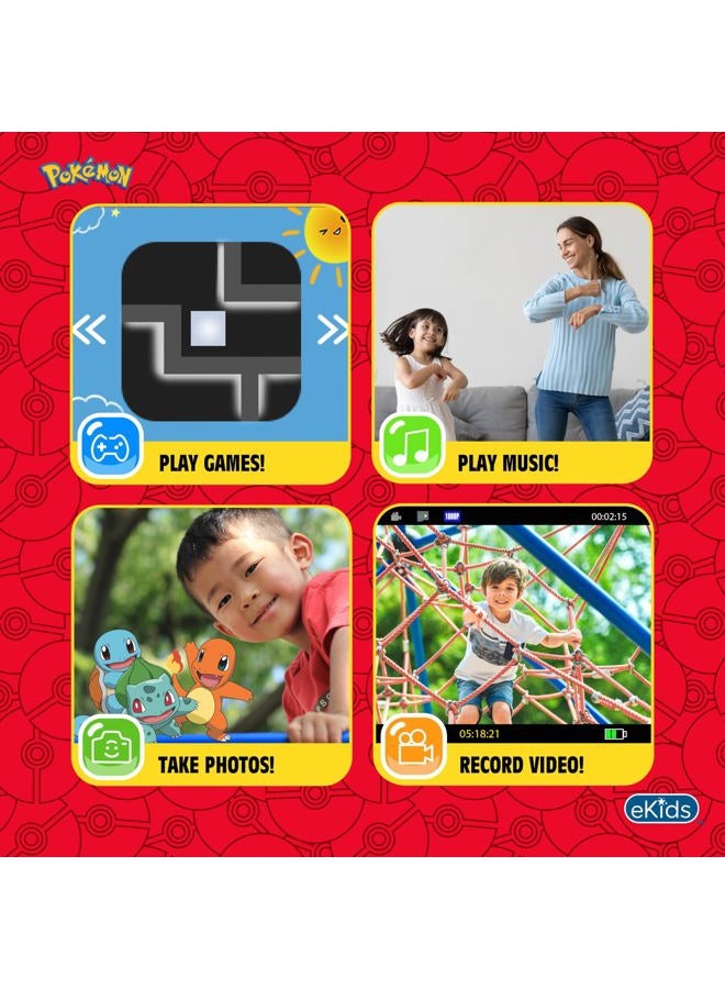 ekids Pokemon Kids Camera with SD Card, Digital Camera for Kids with Video Recording, Built-in Digital Stickers for Fans of Pokemon Gifts - Image 3